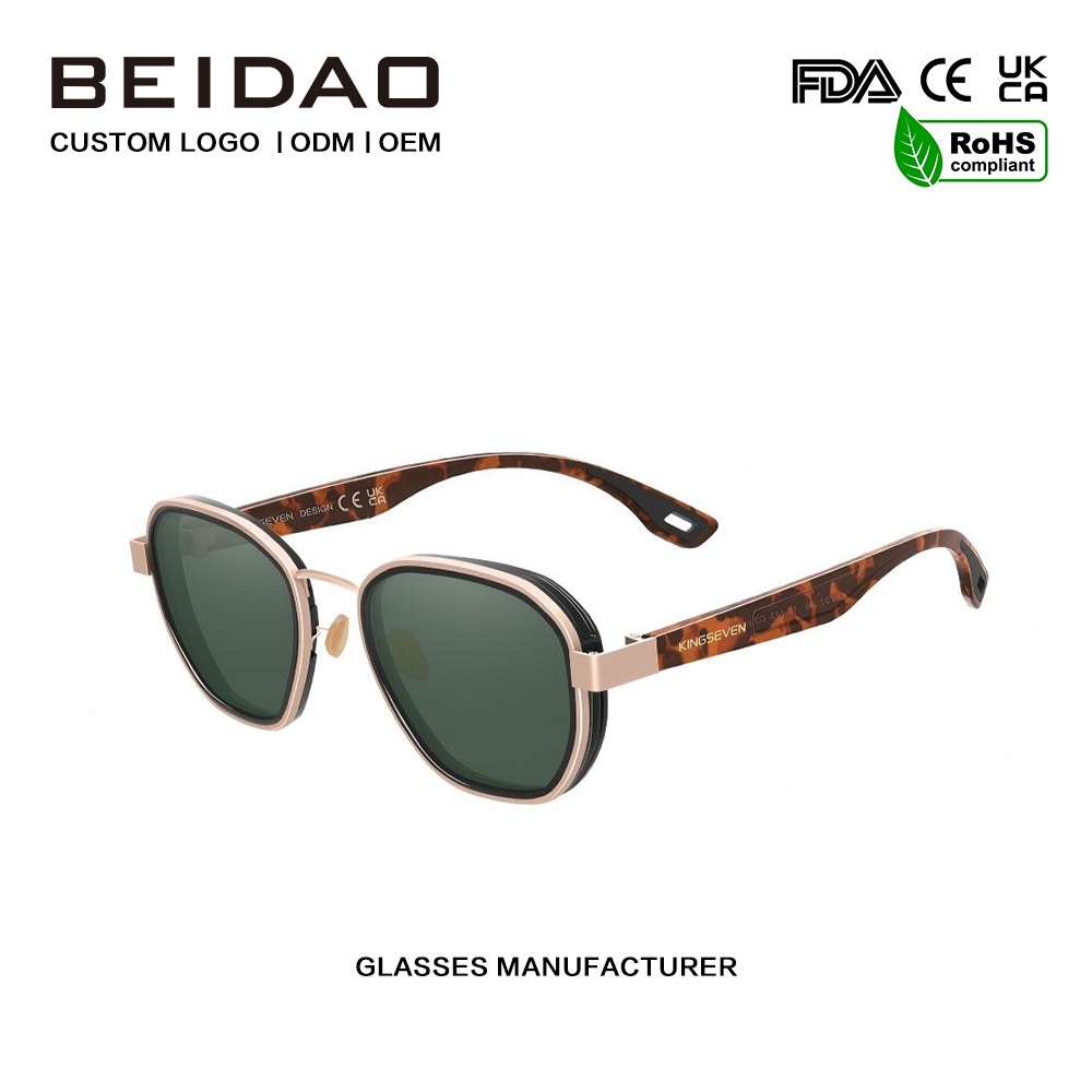 Lunettes de soleil polarisées classiques en aluminium réfléchissant