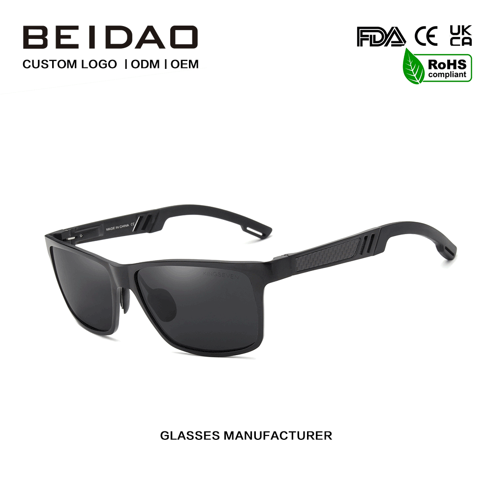Lunettes de soleil d'extérieur rectangulaires polarisées de créateur pour hommes
