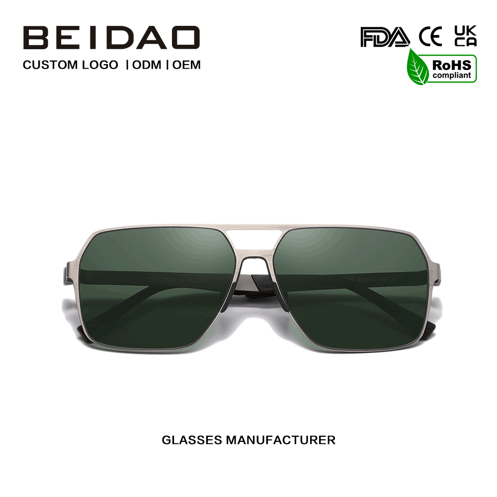 Lunettes de soleil de protection UV400 polarisées en acier inoxydable durables