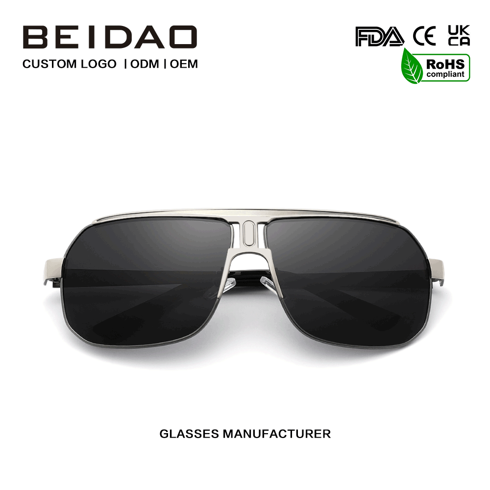 Lunettes de soleil de protection UV400 à monture en alliage à grande mode