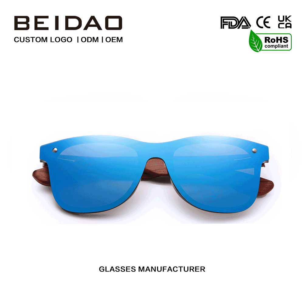 Lunettes de soleil polarisées en bois Bubinga originales à la mode