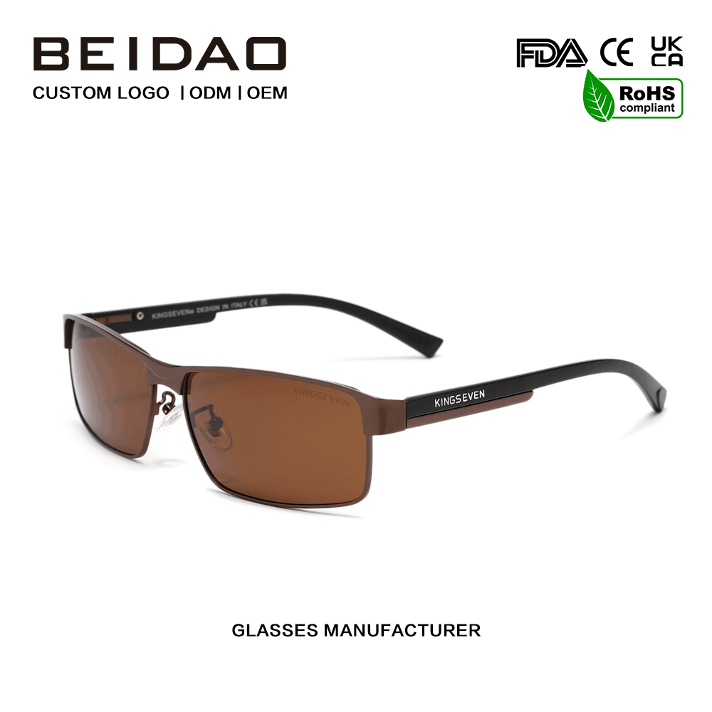 Pour lunettes de soleil unisexes marron TAC polarisées pour sports de plein air