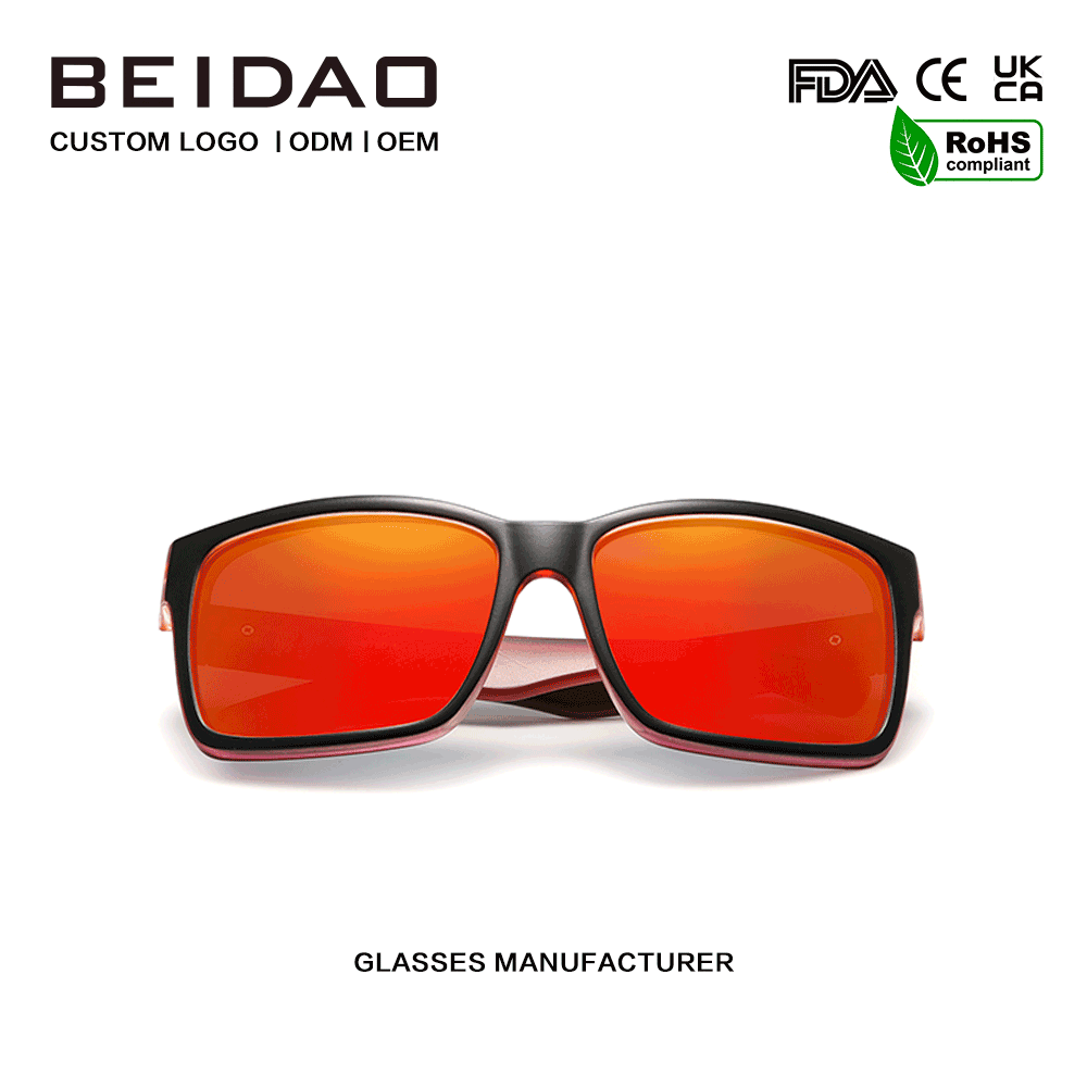 Lunettes de soleil polarisées à verres miroir rouges, tendance, offre spéciale