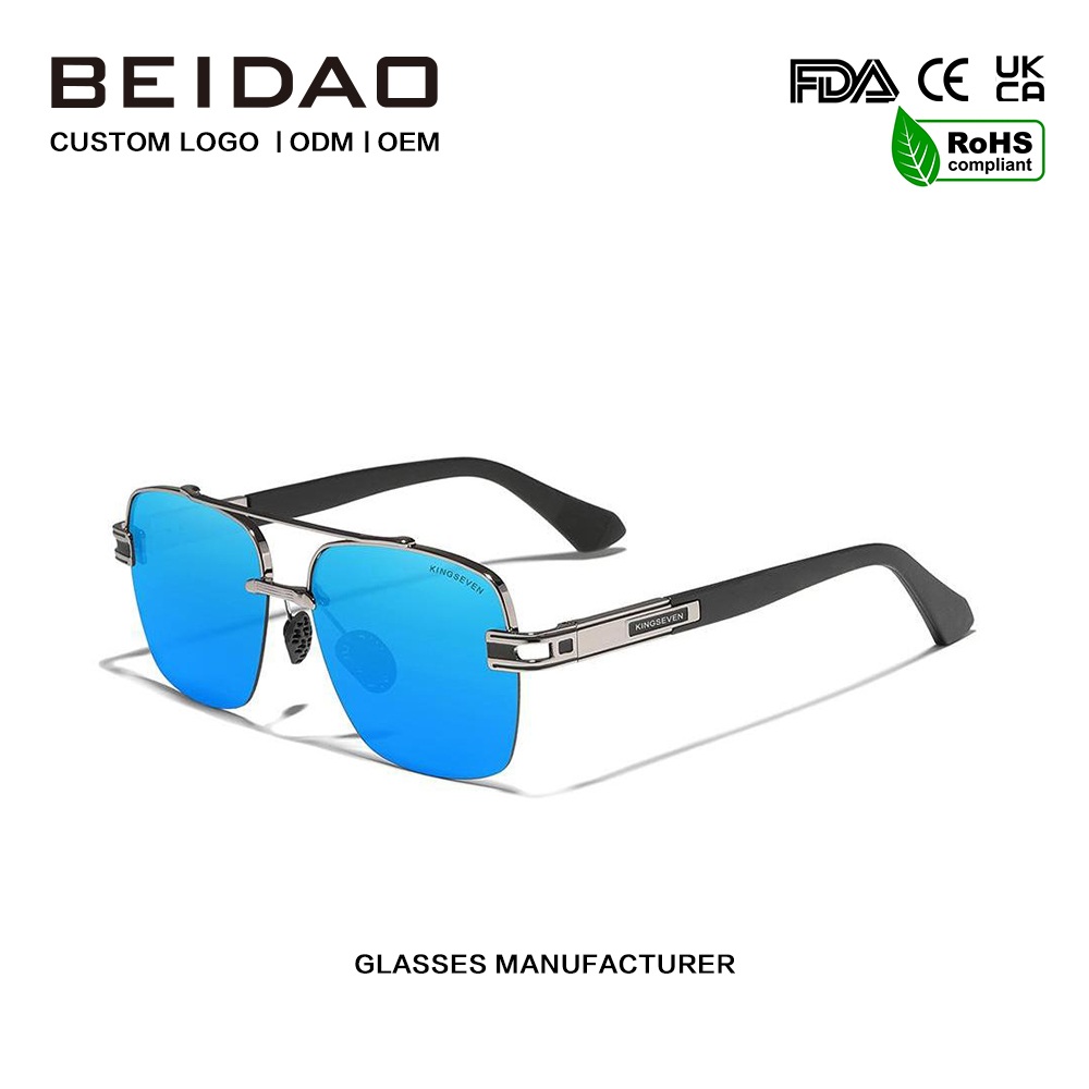 Lunettes de soleil polarisées rétro colorées de luxe pour hommes