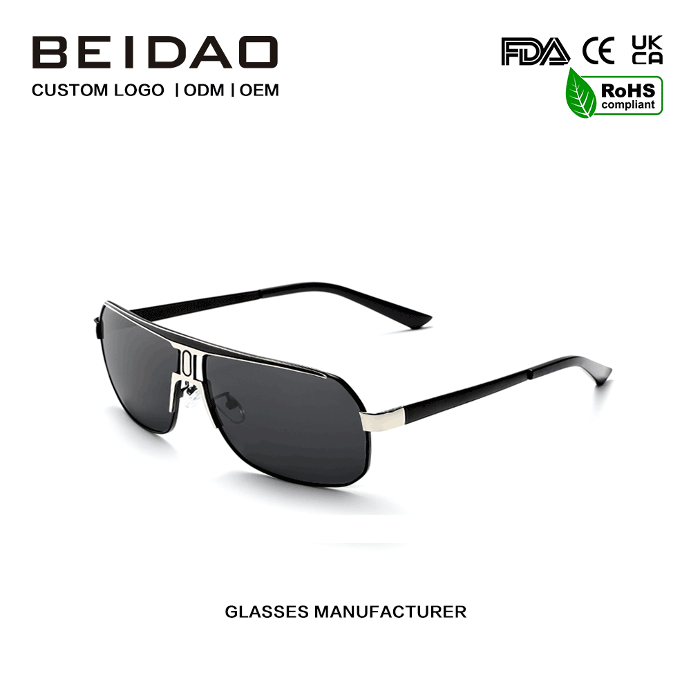 Lunettes de soleil de protection UV400 à monture en alliage moderne pour hommes et femmes