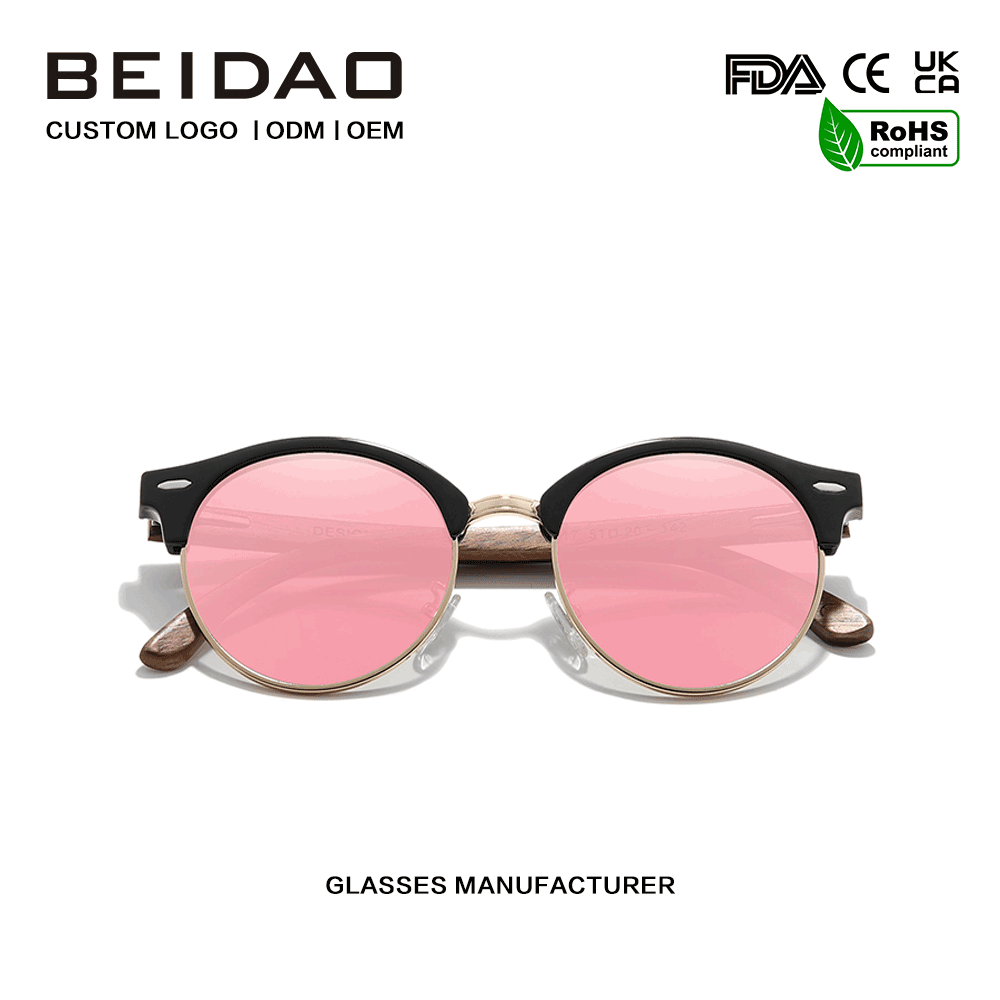 Lunettes de soleil modernes en bois de noyer, Protection UV400, conduite