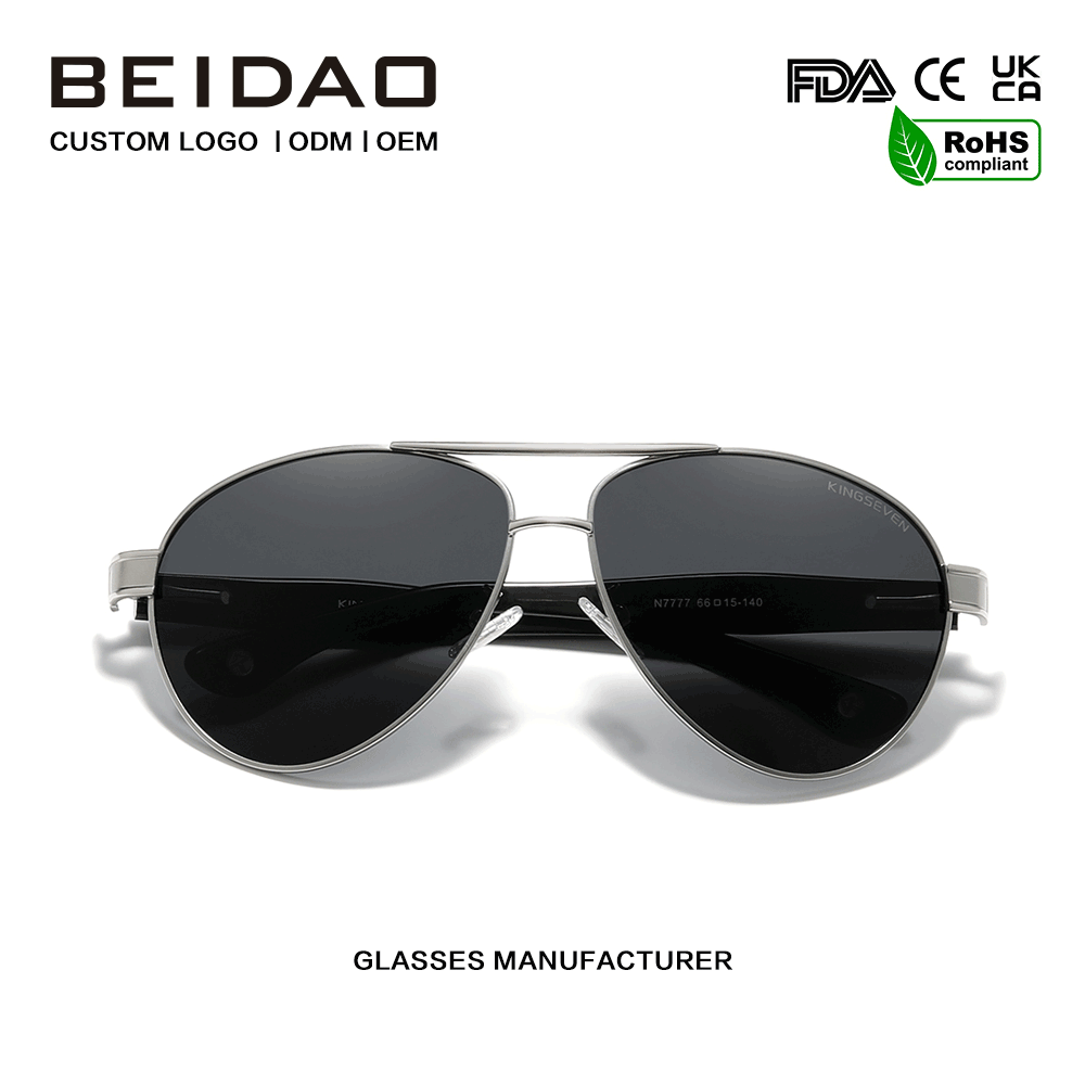 Lunettes de soleil polarisées à branches en acier inoxydable avec protection UV400